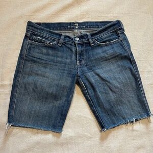 7 for All Mankind Colette Raw Hem Jean Shorts 26